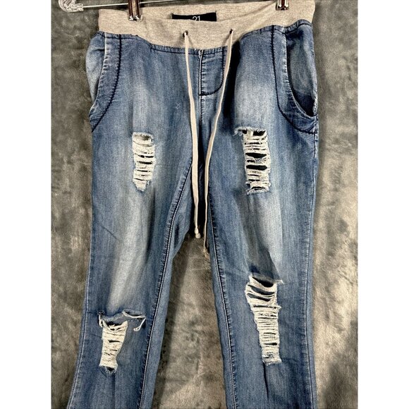 Rue 21 Pants Girls Small Distressed Soft Blue Joggers - Picture 2 of 11